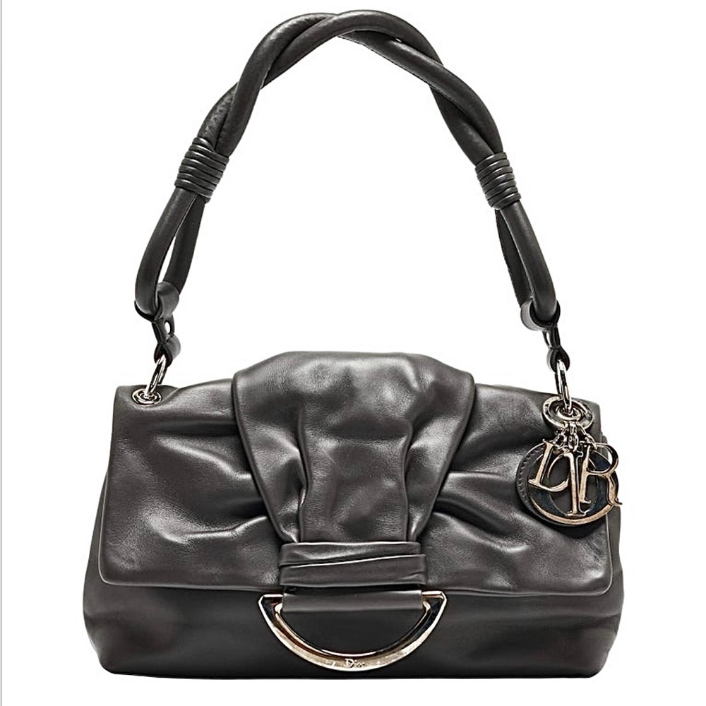 Christian Dior Dark Grey Leather Small Demi Lune Flap Bag - Picture 4 of 16